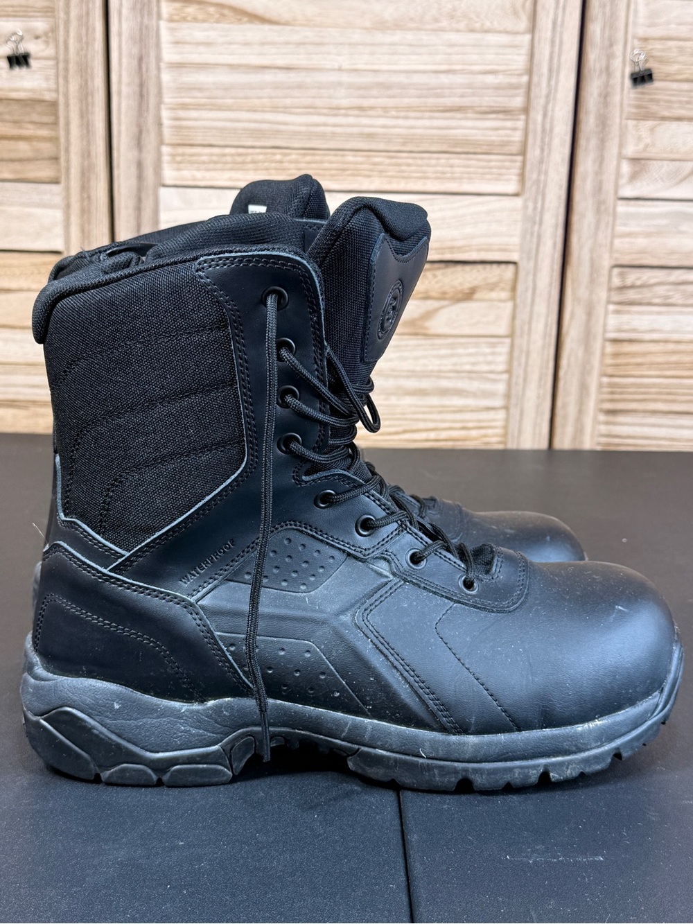 Batlle Ops Black Tactical Work Boots with Side Zippers Waterproof Size 10 - Picture 6 of 13